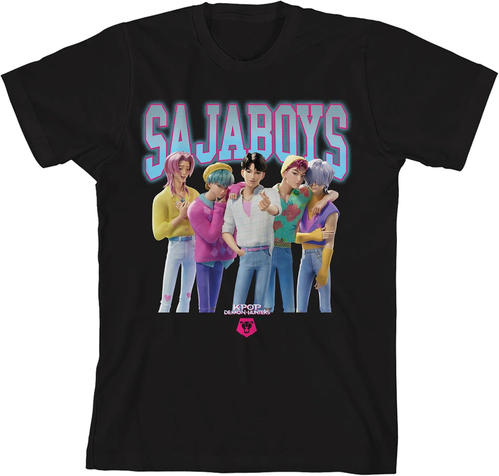 Kpop Demon Hunters Group Saja BoysYouth Black Crew Neck product image 1