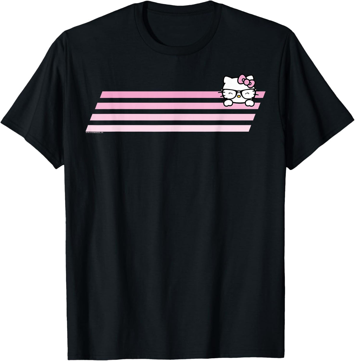 Hello Kitty Nerd Glasses Retro Stripe Tee Shirt T-Shirt product image 1