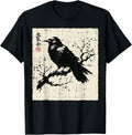 Japanese Bird Black Raven Vintage Crow Art Men Women Kids product image 1